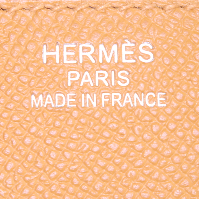 Sac à main Hermes Birkin Rainbow Sunrise 35 cm en cuir epsom jaune Lime , Rose Confetti beige Sésame et marron Terre - Detail D3