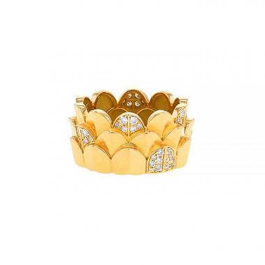 Fred Une île d'or ring in yellow gold and diamonds