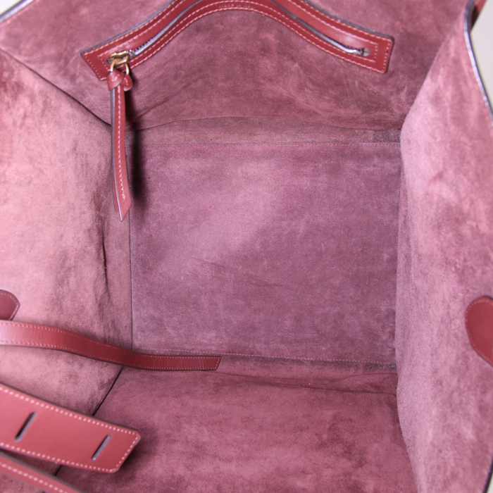 Bolso Cabás Céline Phantom en cuero color burdeos - Detail D2
