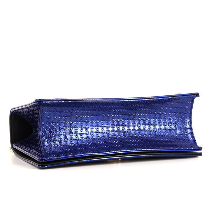 Dior Diorama shoulder bag in metallic blue leather - Detail D5