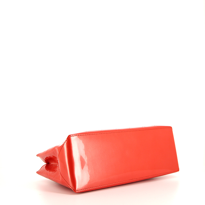 Borsa Louis Vuitton Wilshire in pelle verniciata monogram arancione - Detail D4