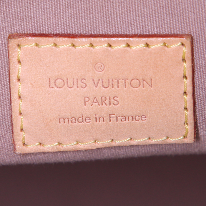Sac à main Louis Vuitton Alma grand modèle en cuir verni monogram beige - Detail D3