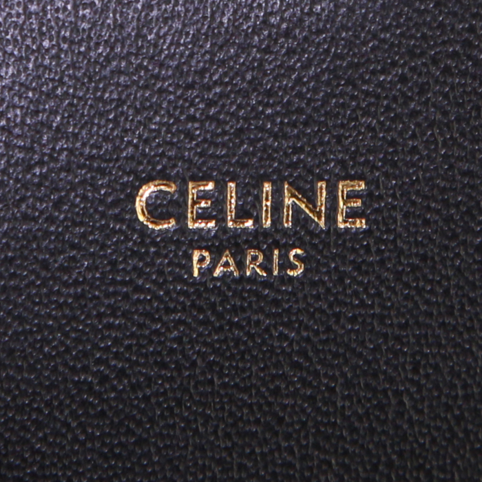 Celine C bag small model bag worn on the shoulder or carried in the hand in black leather - Detail D4