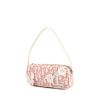 Dior handbag in pink monogram canvas and white leather - 00pp thumbnail