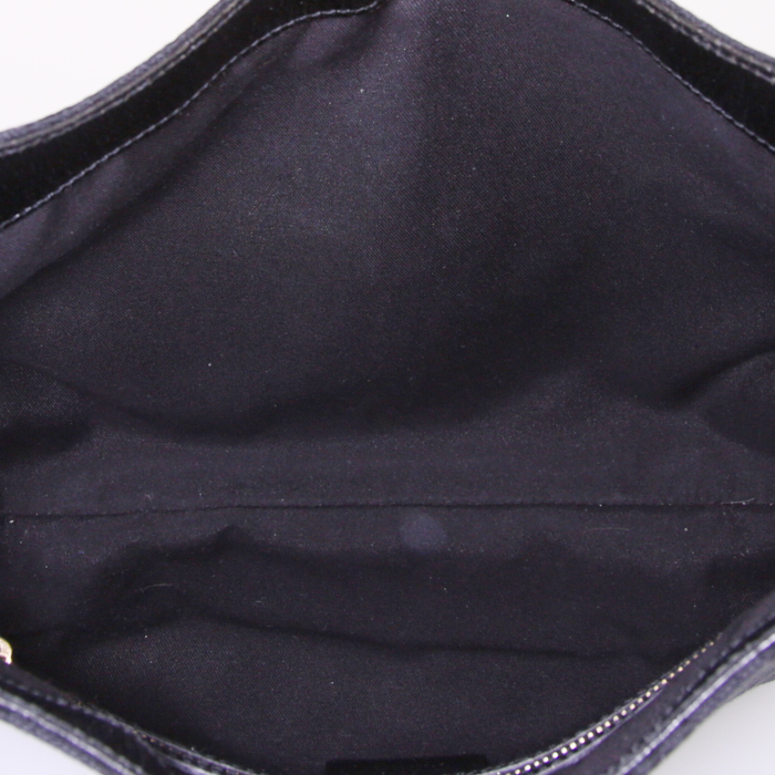 Gucci Jackie handbag in black monogram canvas and black leather - Detail D2
