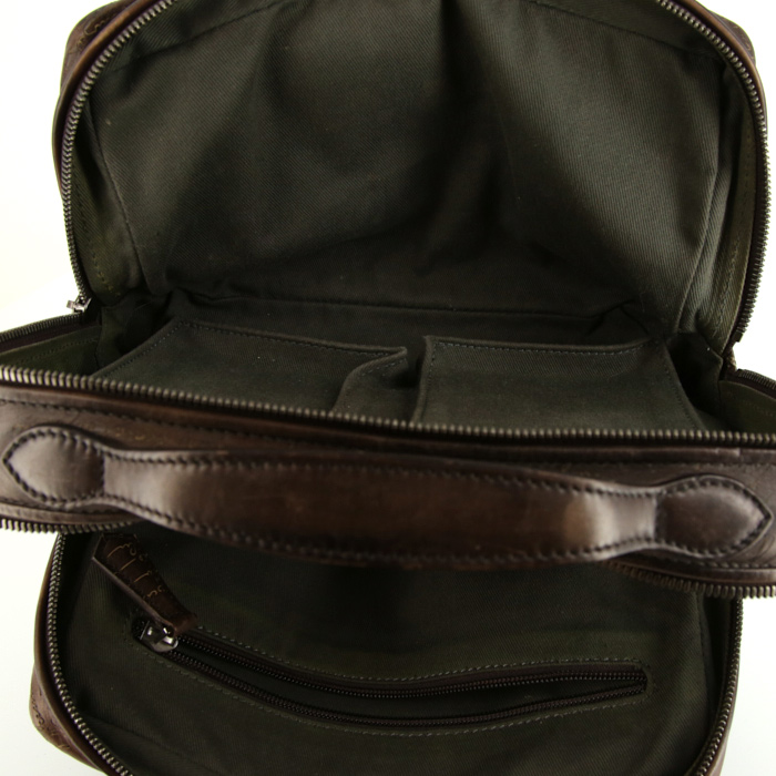 Berluti Scritto vanity case in brown leather - Detail D2