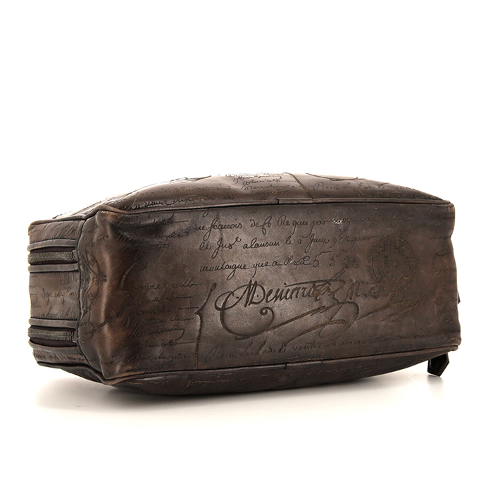 Berluti Scritto vanity case in brown leather - Detail D4