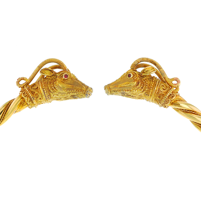 Girocollo semirigido Vintage in oro giallo e rubini - Detail D1