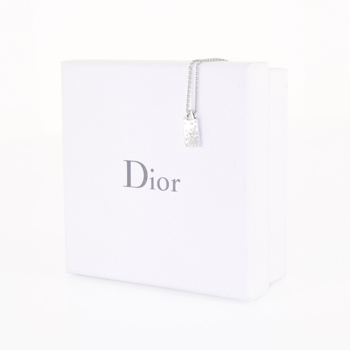 Colgante Dior Gourmette en oro blanco y diamantes - Detail D2