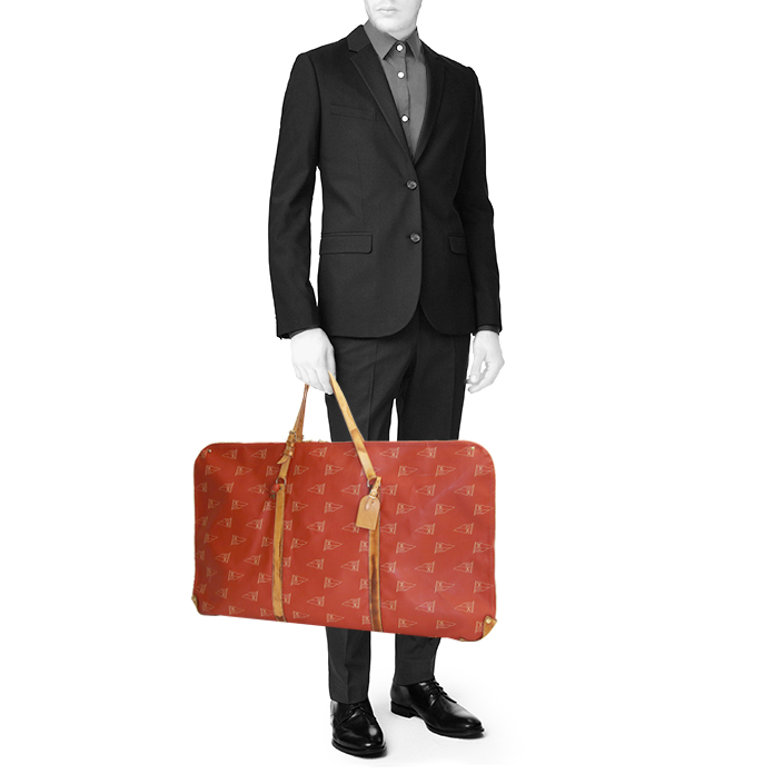 Louis Vuitton America's Cup clothes-hangers in red coated canvas and natural leather - Detail D2