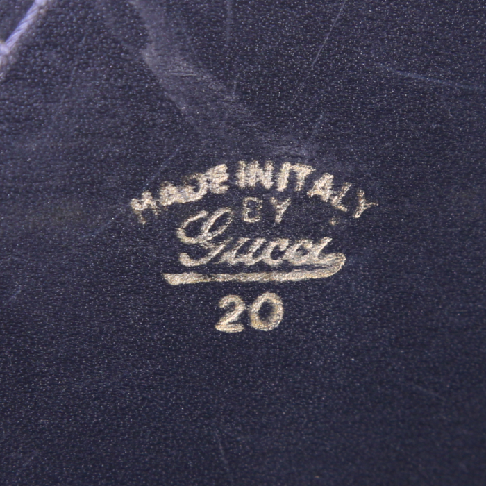 Valigia flessibile Gucci Gucci Vintage in tela monogram cerata blu e pelle blu - Detail D3