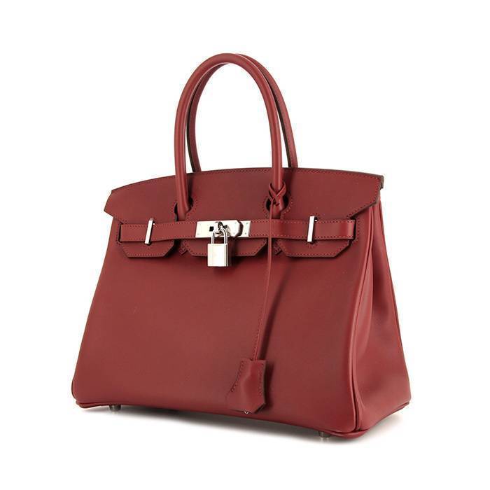 Hermes Birkin 30 cm handbag in red Vif Jonathan leather - 00pp
