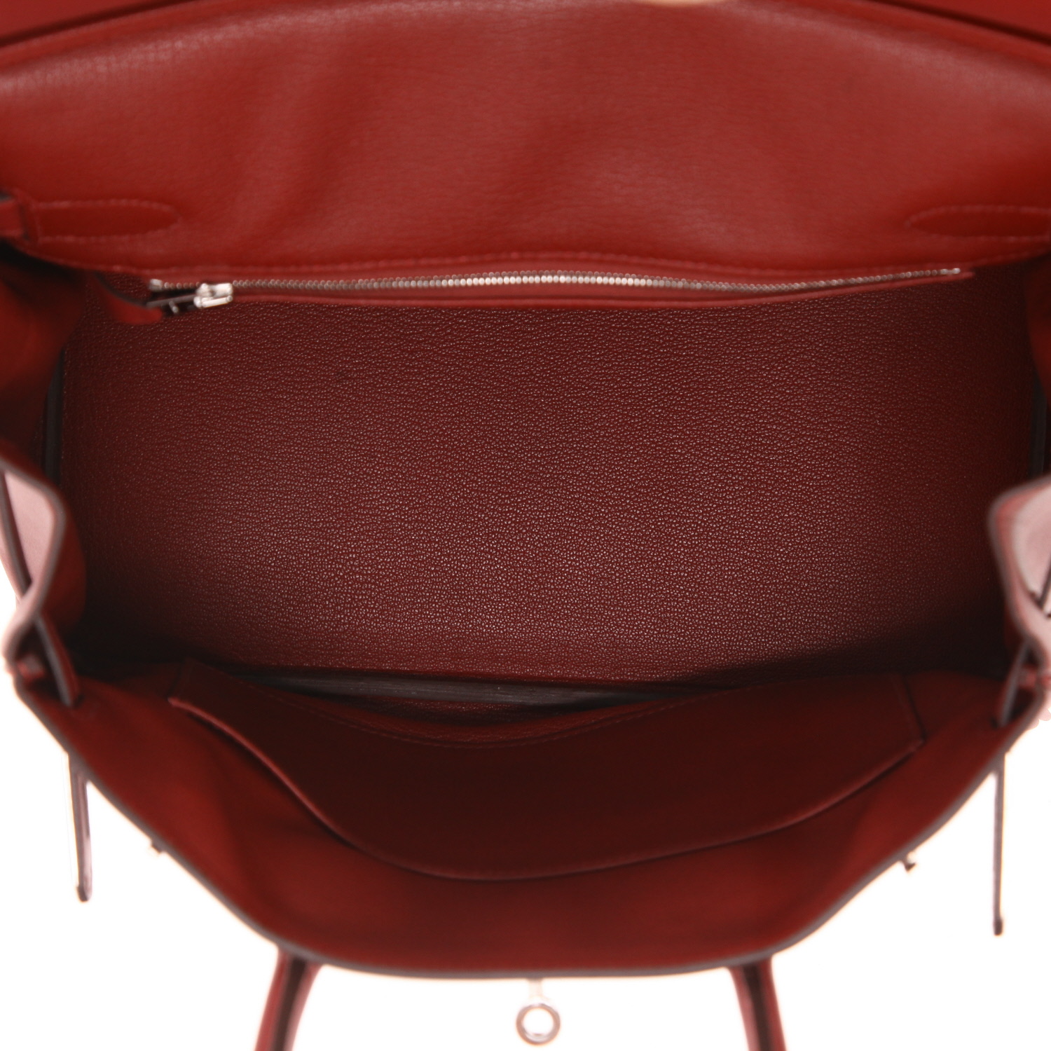 Bolso de mano Hermès  Birkin 30 cm en cuero Jonathan rojo H - Detail D3