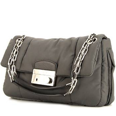 Bolso de mano Prada Bomber en lona gris
