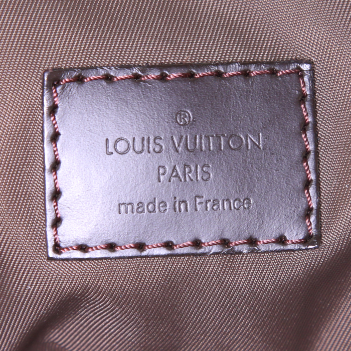 Sac de voyage Louis Vuitton Geant Albatros en tissu siglé noir et cuir glacé marron - Detail D4