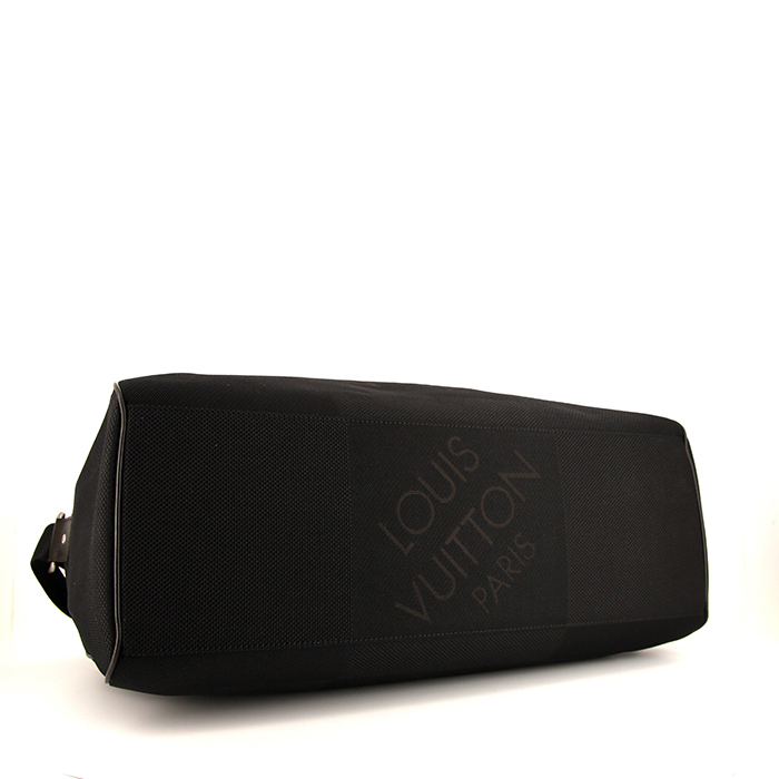 Sac de voyage Louis Vuitton Geant Albatros en tissu siglé noir et cuir glacé marron - Detail D5