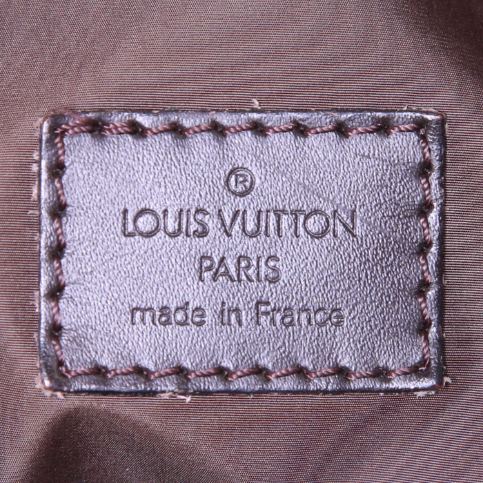 Bolsa de viaje Louis Vuitton Attaquant en lona negra y cuero marrón - Detail D3