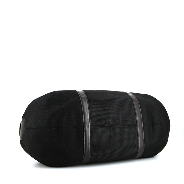 Bolsa de viaje Louis Vuitton Attaquant en lona negra y cuero marrón - Detail D4