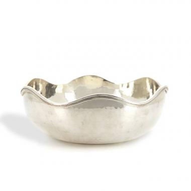 Christian Dior, cup in silver plated hammered metal, signed