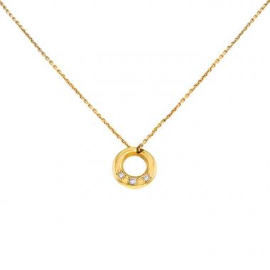 Collier époque années 80 Chaumet Anneau en or jaune et diamants sertis étoilé