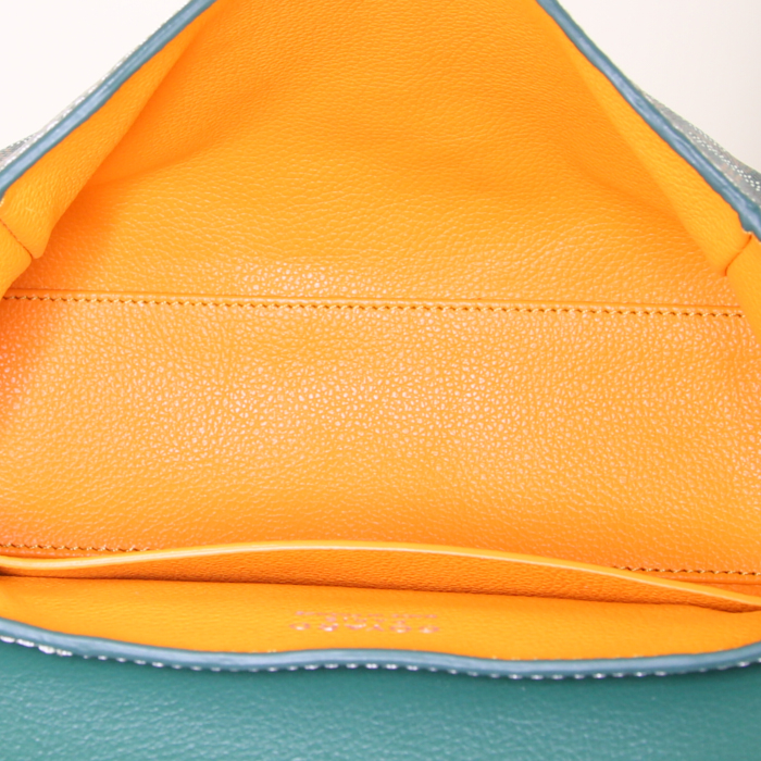 Goyard Saigon handbag in green monogram canvas and green leather - Detail D3