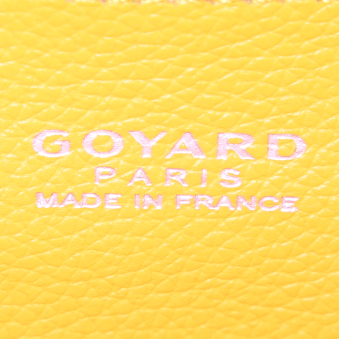 Bolso de mano Goyard Saigon en lona Monogram verde y cuero verde - Detail D4