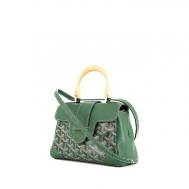 Borsa Goyard Saigon in tela monogram verde e pelle verde