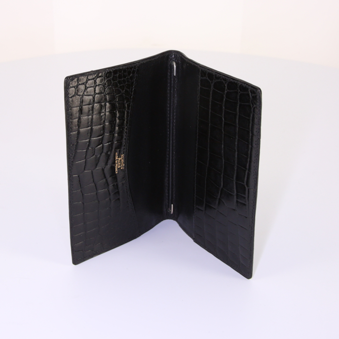 Porta agenda Hermès in coccodrillo nero - Detail D2