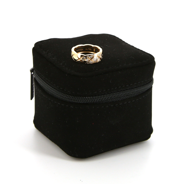 Chanel Coco medium model ring in yellow gold and diamonds - Detail D2