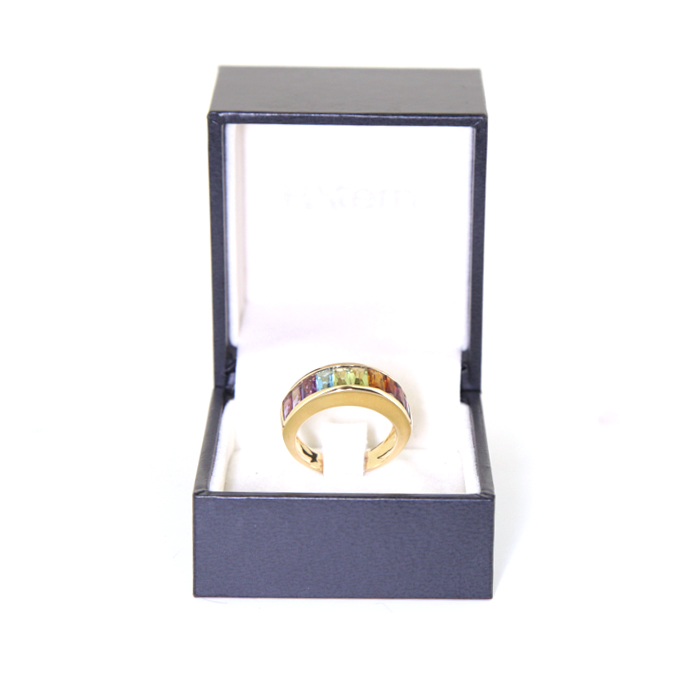 Bague H. Stern Rainbow en or jaune,  pierres de couleurs et diamant - Detail D2
