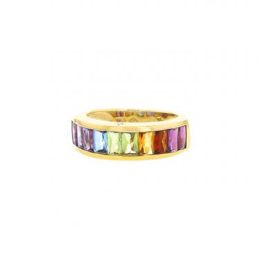 Sortija H. Stern Rainbow en oro amarillo,  piedras de colores y diamante