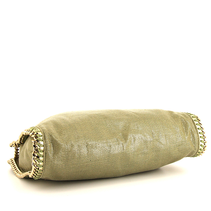 Borsa Stella McCartney Falabella in tela verde e dorata - Detail D5
