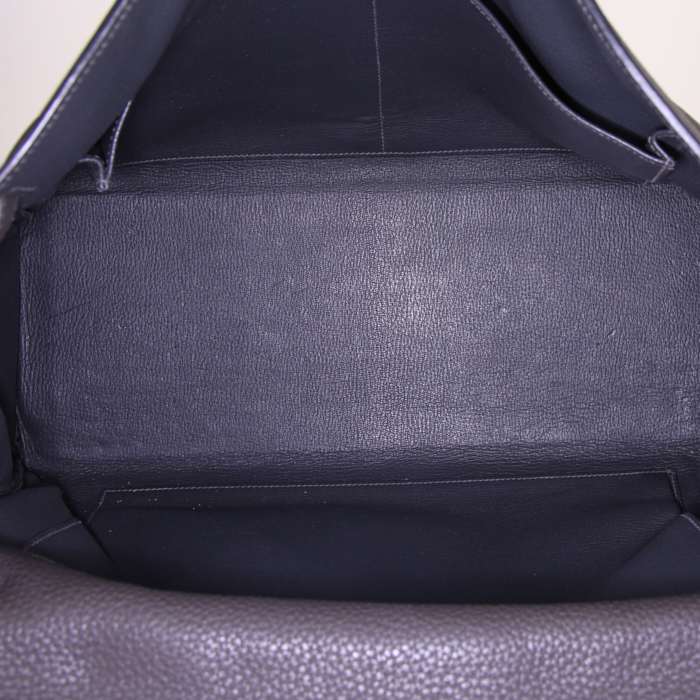 Hermes Kelly 40 cm handbag in anthracite grey togo leather - Detail D3
