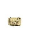 Chanel Mini Timeless shoulder bag in beige patent quilted leather - 00pp thumbnail