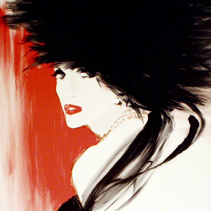 René Gruau, d'après "Portrait" de 1987, lithographie, encadrée, signée et numérotée - Detail D1