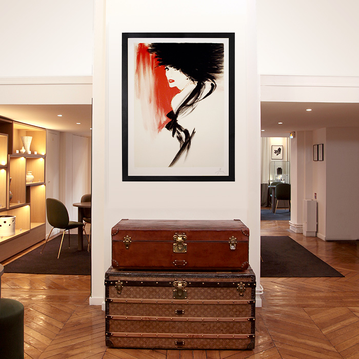 René Gruau, after "Portrait" of 1987, lithograph, framed, signed and numbered - Detail D4