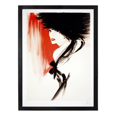 René Gruau, after "Portrait" of 1987, lithograph, framed, signed and numbered