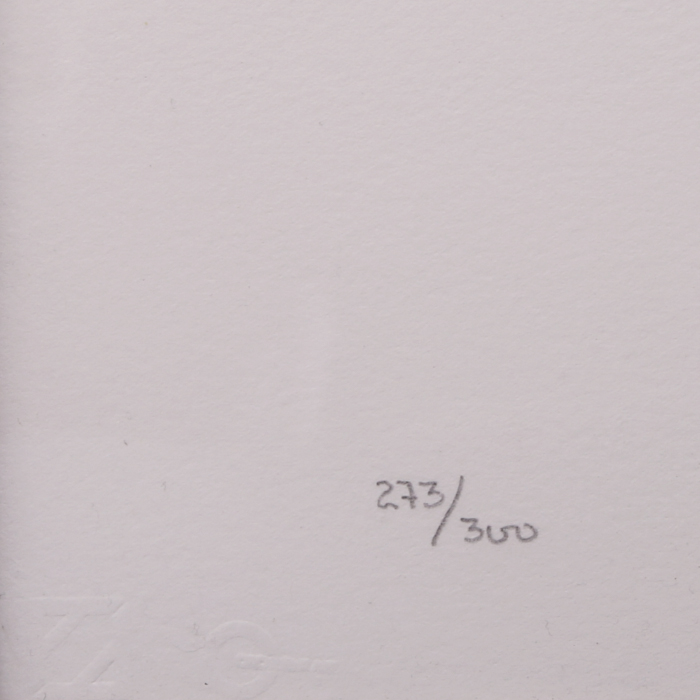 René Gruau, publicité pour Bagatelle de 1986, lithographie, encadrée, signée et numérotée - Detail D4