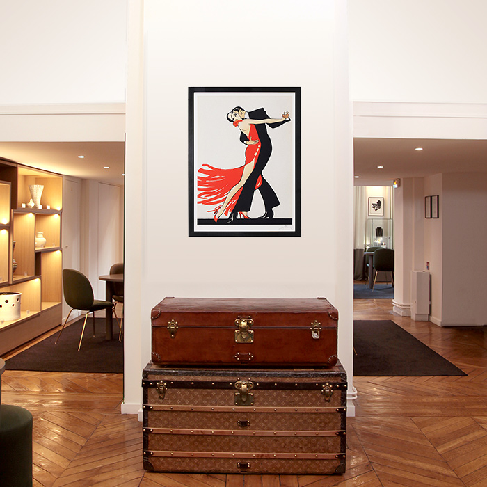 René Gruau, d'après "Tango" des années 1990, lithographie, encadrée, signée et numérotée - Detail D5