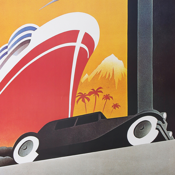 John Pasche, "The Rolling Stones, European tour 1970, a SBA presentation", affiche ancienne, rentoilée, encadrée, de 1970 - Detail D1