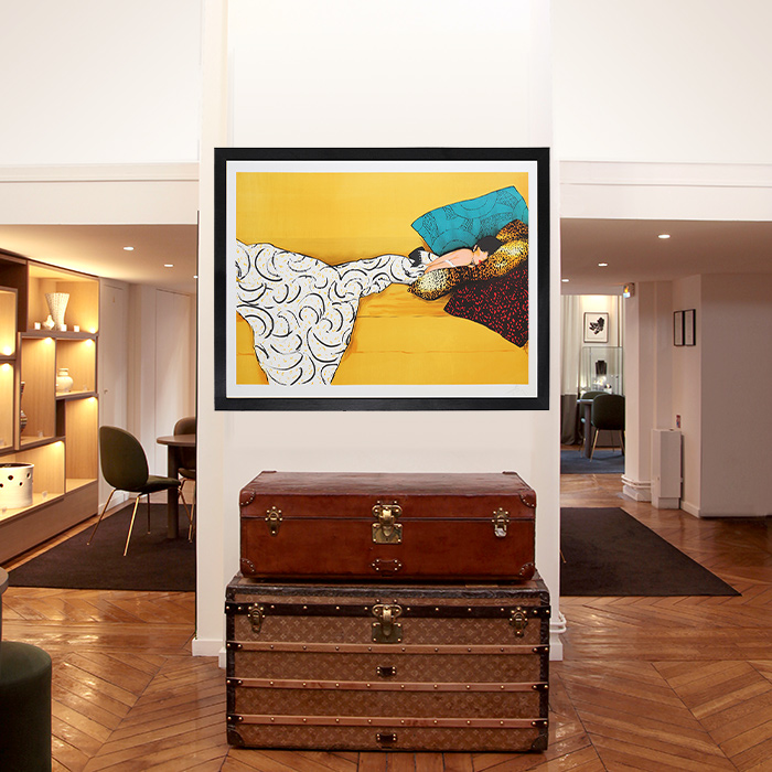 René Gruau, d'après "Rêverie" des années 1980, lithographie, encadrée, signée et numérotée - Detail D5