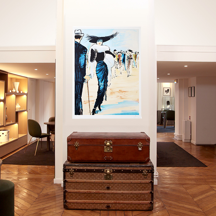 René Gruau, illustration pour Pierre Balmain dans Femina de mai 1946, lithographie, signée et numérotée - Detail D5