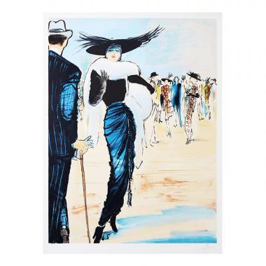 René Gruau, illustration pour Pierre Balmain dans Femina de mai 1946, lithographie, signée et numérotée