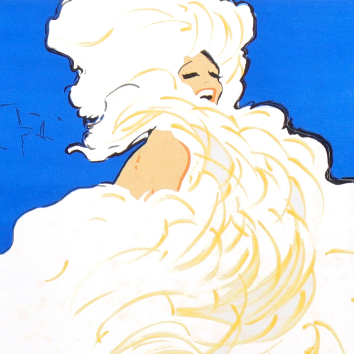 René Gruau, projet d'une affiche pour le Lido de 1950-55, lithographie, encadrée, signée et numérotée - Detail D1