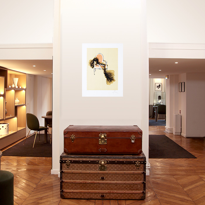 René Gruau, advertisement for Dior’s Diorama of 1955, "The Armchair", Christian Dior’s fragrance collection, lithograph, signed and numbered - Detail D4