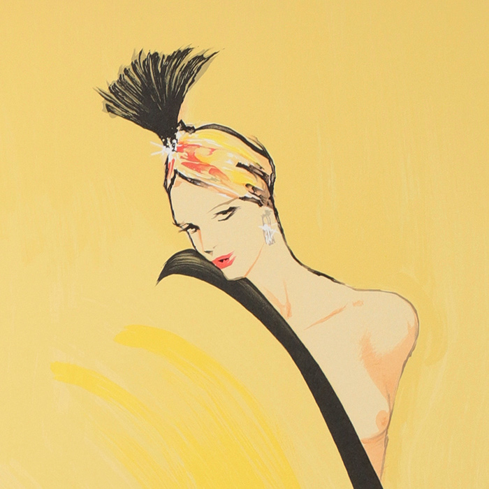 René Gruau, d'après "Pourquoi pas" (triptyque) de 1988, lithographie, encadrée, signée et datée - Detail D1