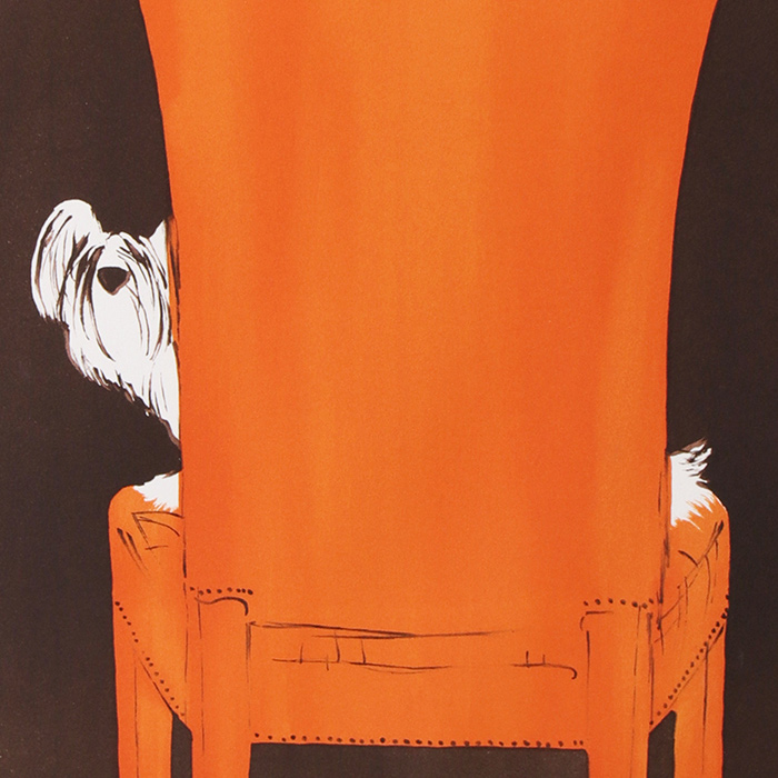 René Gruau, publicité pour les tissus d'ameublement de la firme Bemberg de 1968, lithographie, signée et numérotée - Detail D1