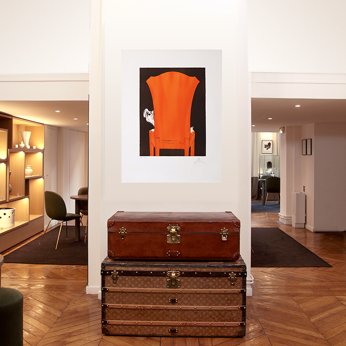 René Gruau, advertisement for the furnishing fabrics of Bemberg of 1968, lithograph, signed and numbered - Detail D4