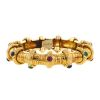 Articulated Van Cleef & Arpels Bambou bracelet in yellow gold,   sapphires, emeralds and ruby - 00pp thumbnail