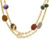 Vintage 1970's long necklace in yellow gold and colored stones - 00pp thumbnail